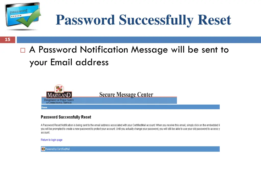 password successfully reset