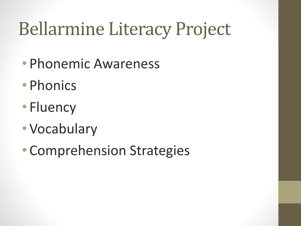 bellarmine literacy project