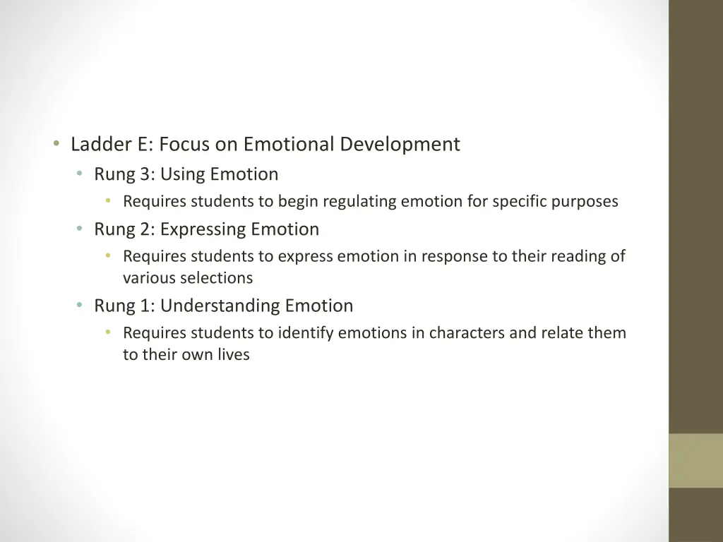 ladder e focus on emotional development rung