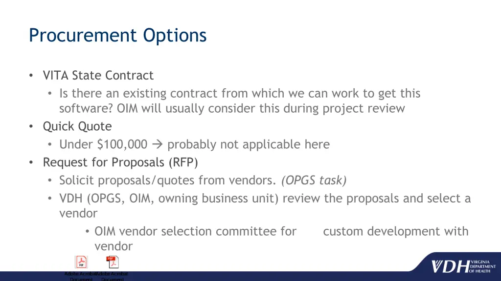 procurement options