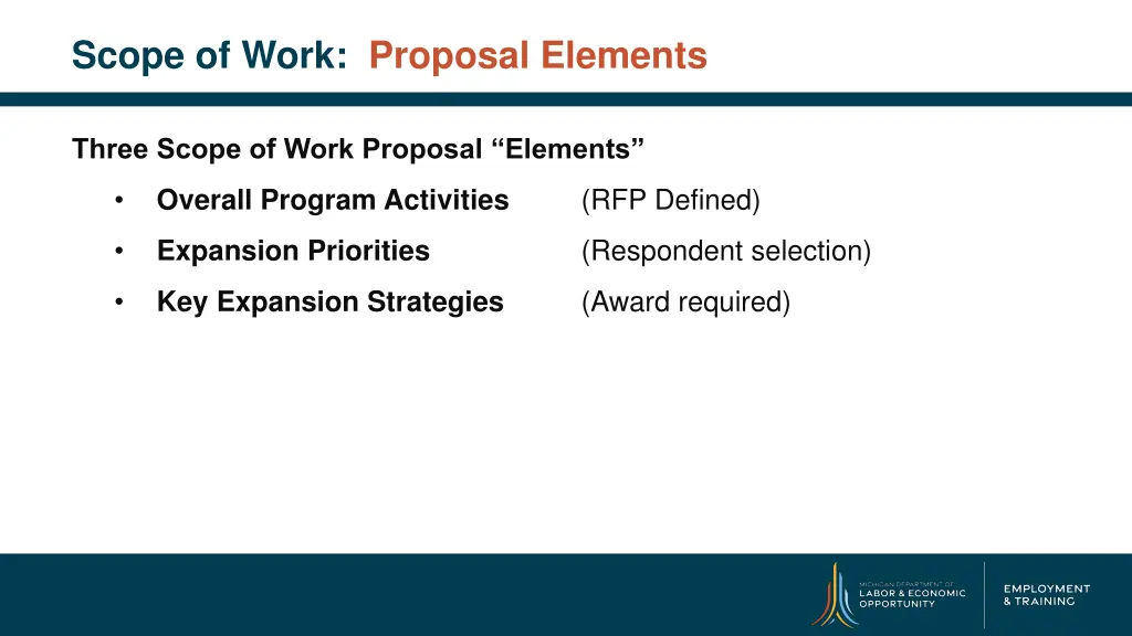 scope of work proposal elements