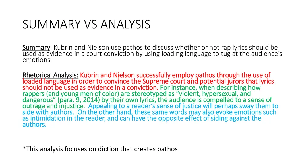 summary vs analysis 1