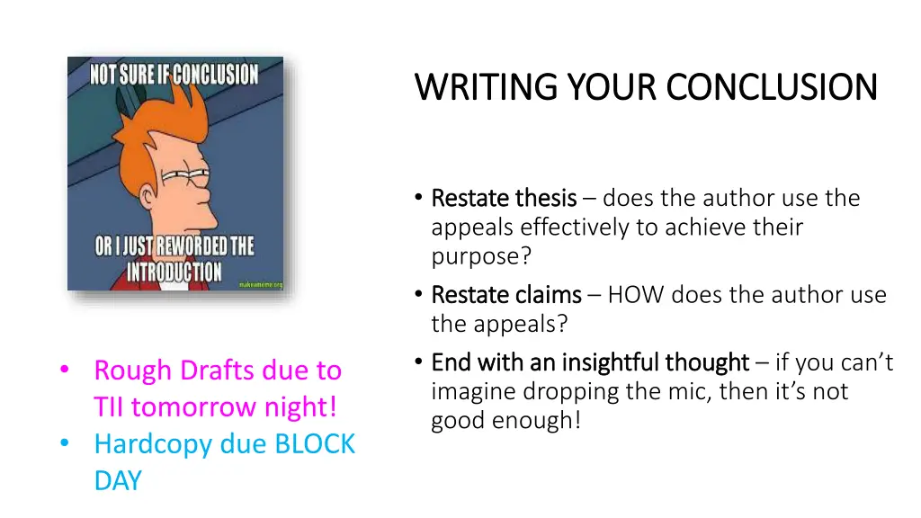 writing your conclusion writing your conclusion