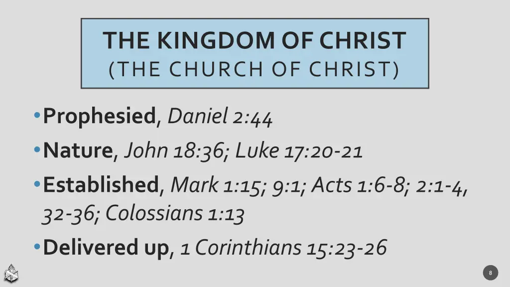 the kingdom of christ the church of christ