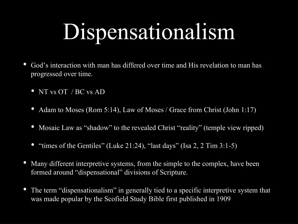 dispensationalism