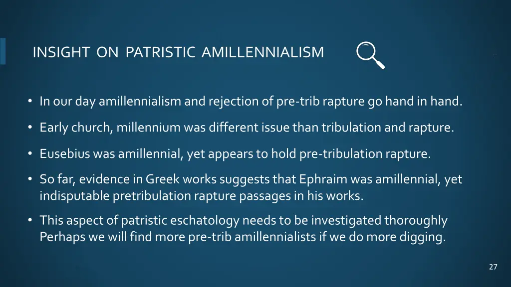 insight on patristic amillennialism