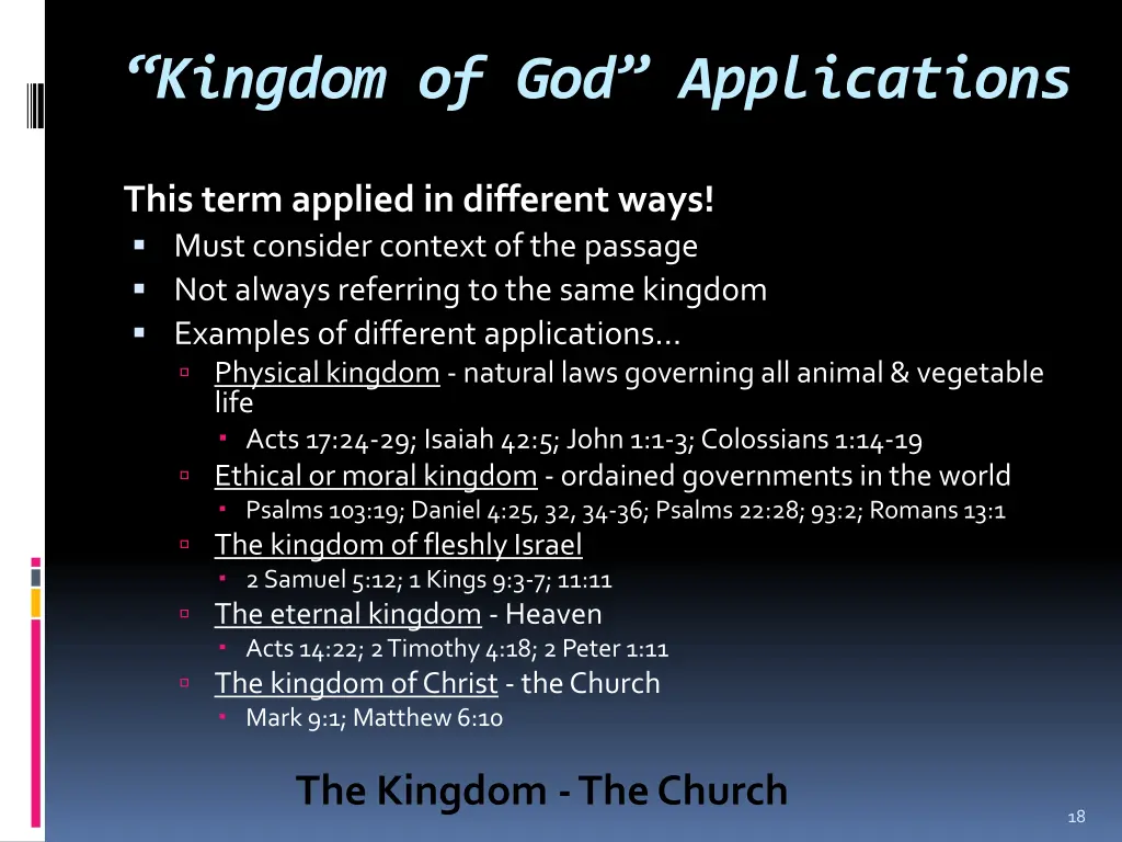 kingdom of god applications