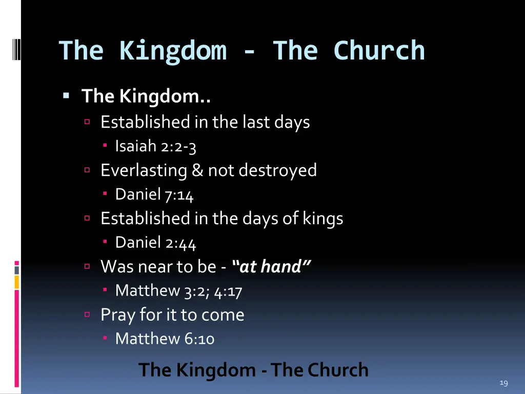 the kingdom the church