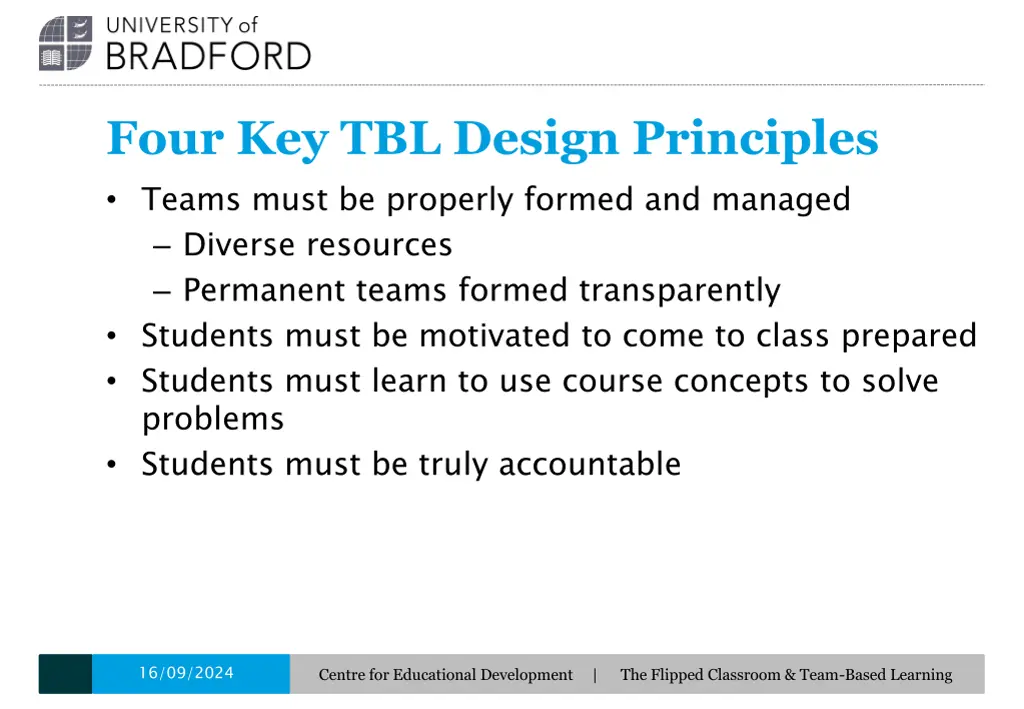 four key tbl design principles teams must