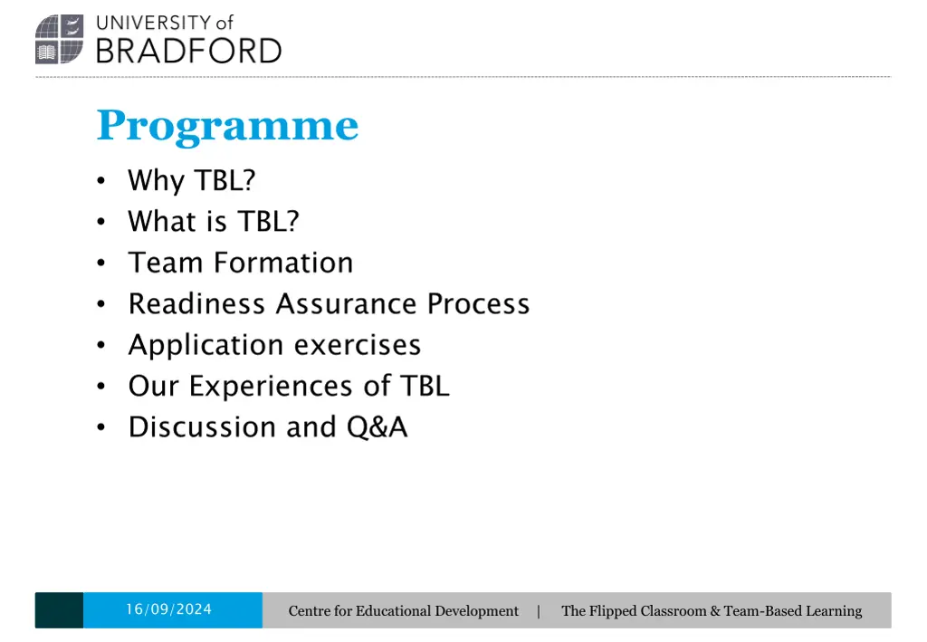 programme why tbl what is tbl team formation