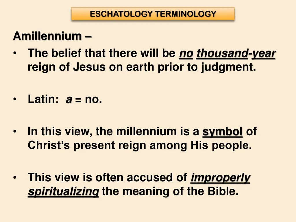 eschatology terminology 10