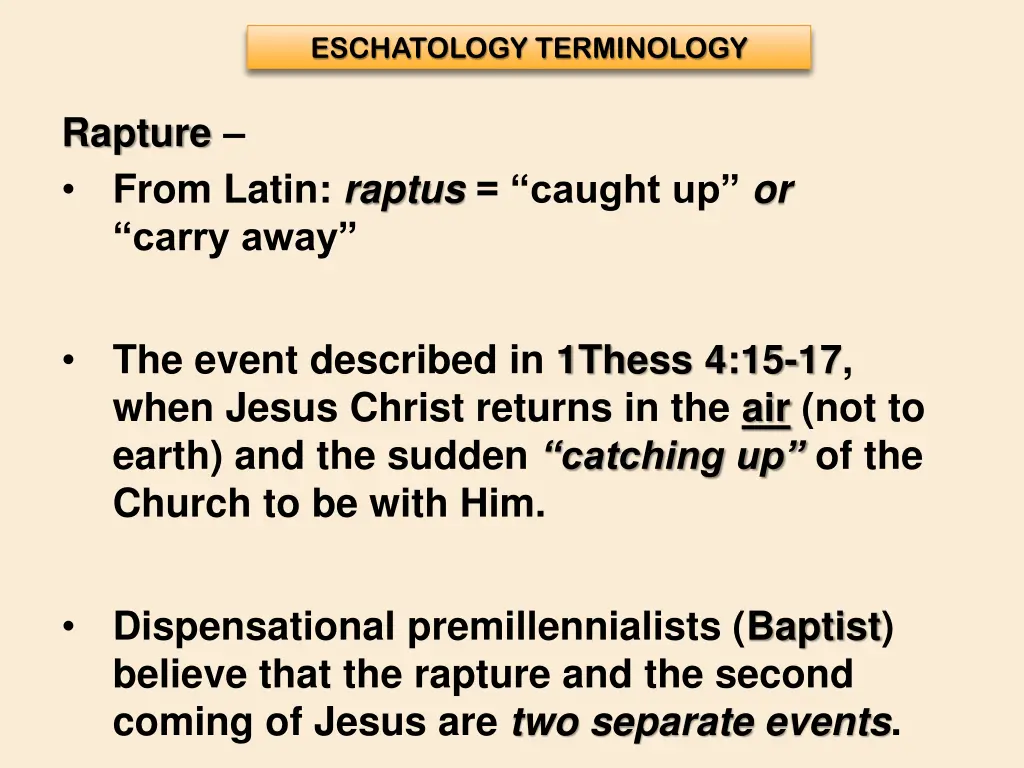 eschatology terminology 13