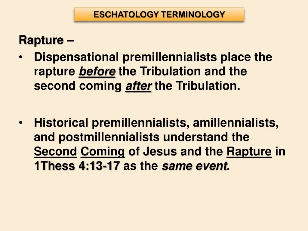 eschatology terminology 14