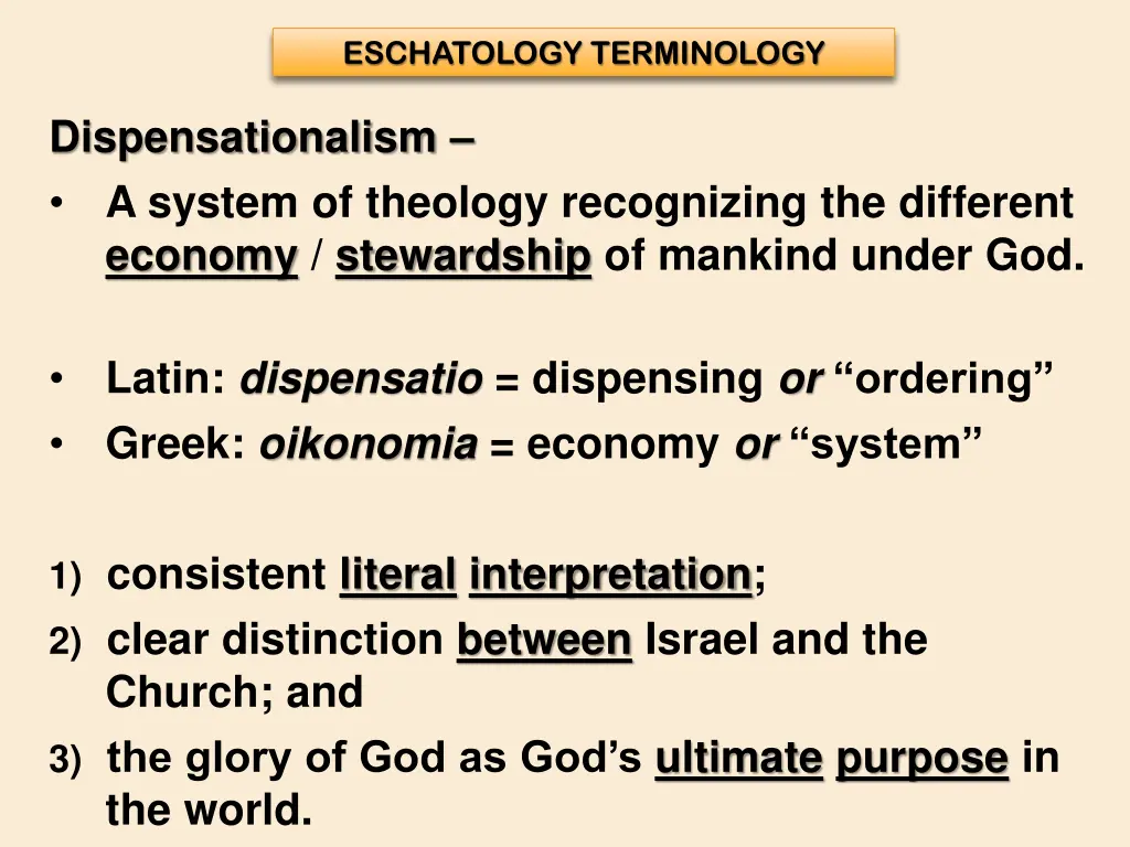 eschatology terminology 17