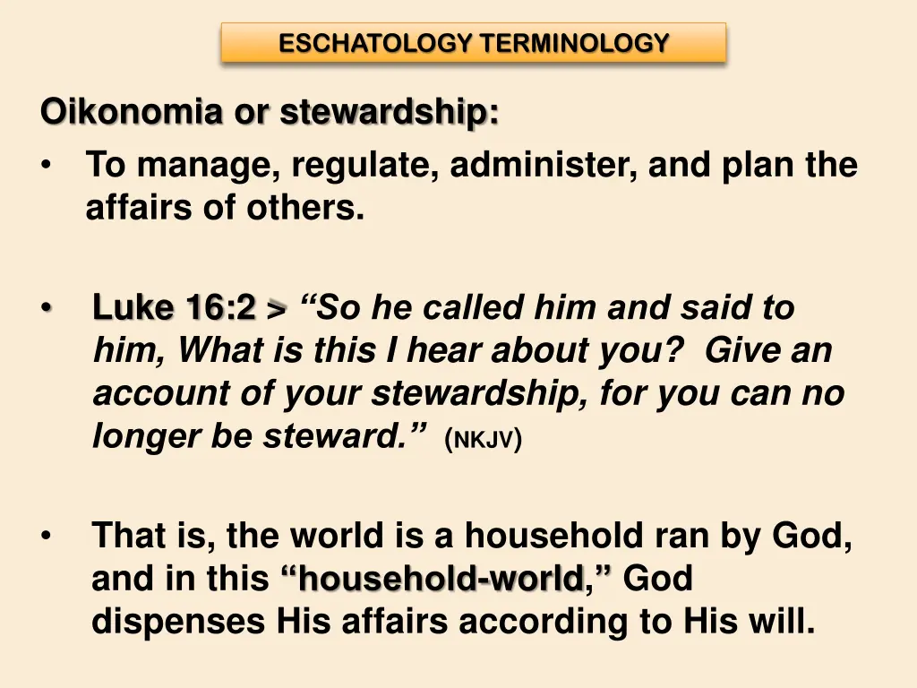 eschatology terminology 21