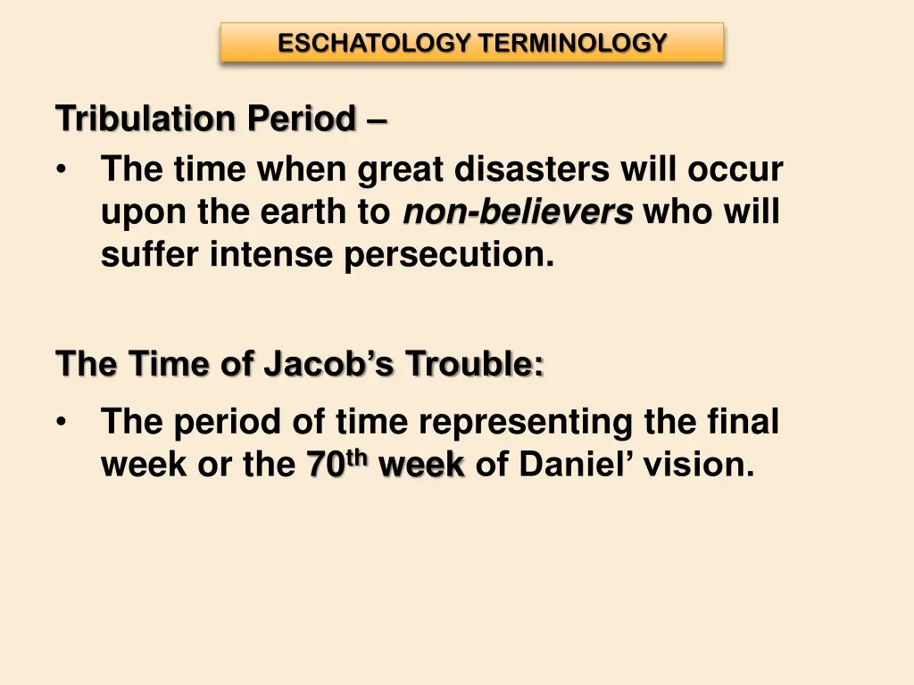 eschatology terminology 5