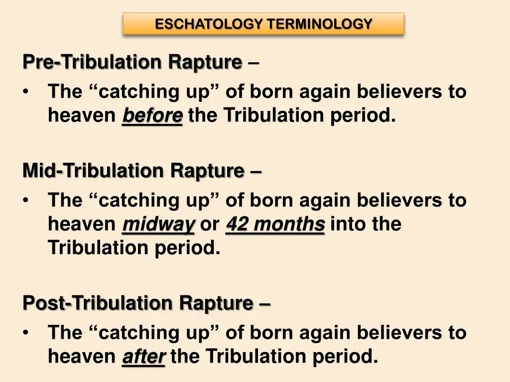 eschatology terminology 6