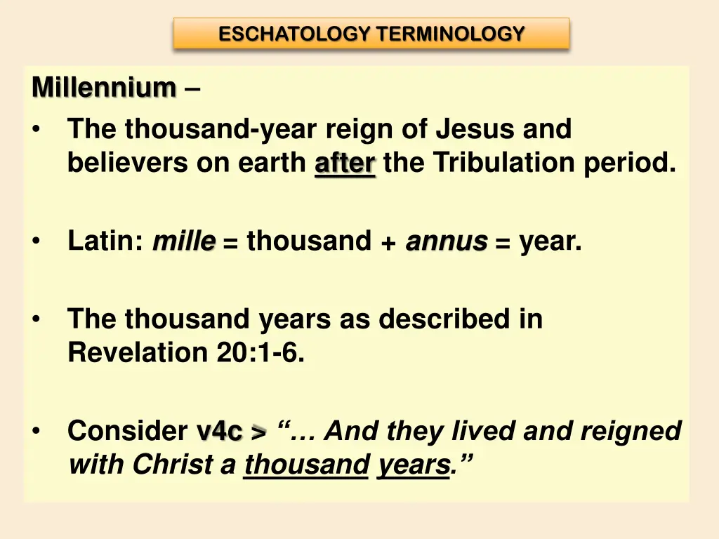 eschatology terminology 7