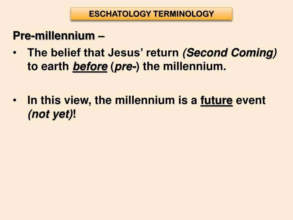 eschatology terminology 8