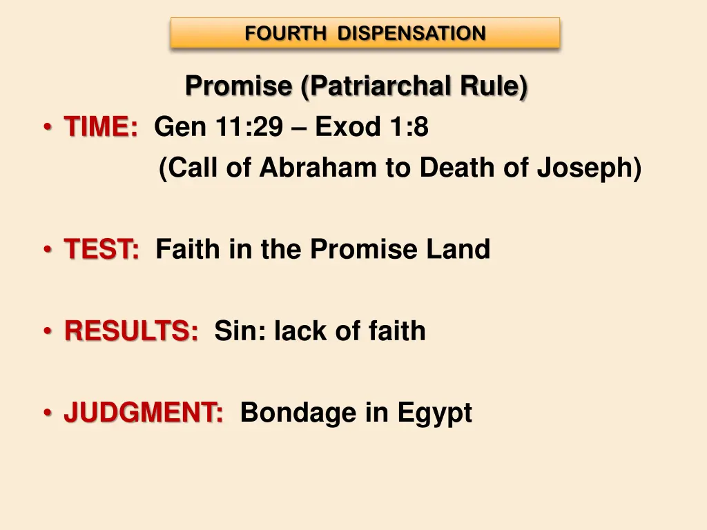 fourth dispensation