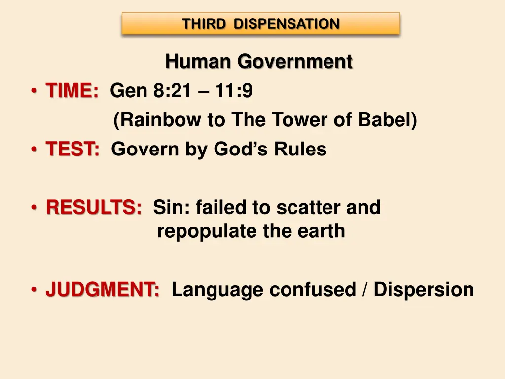 third dispensation