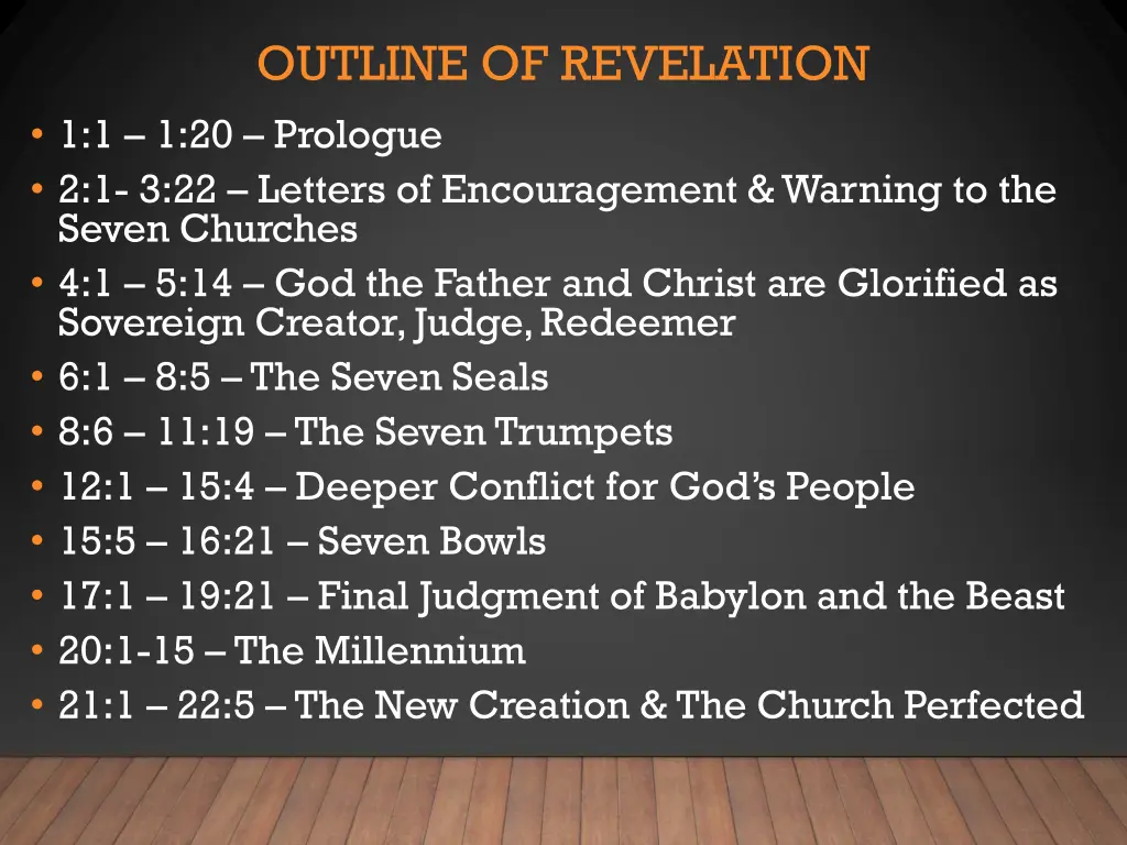 outline of revelation 1 1 1 20 prologue