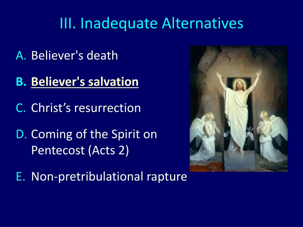 iii inadequate alternatives 7