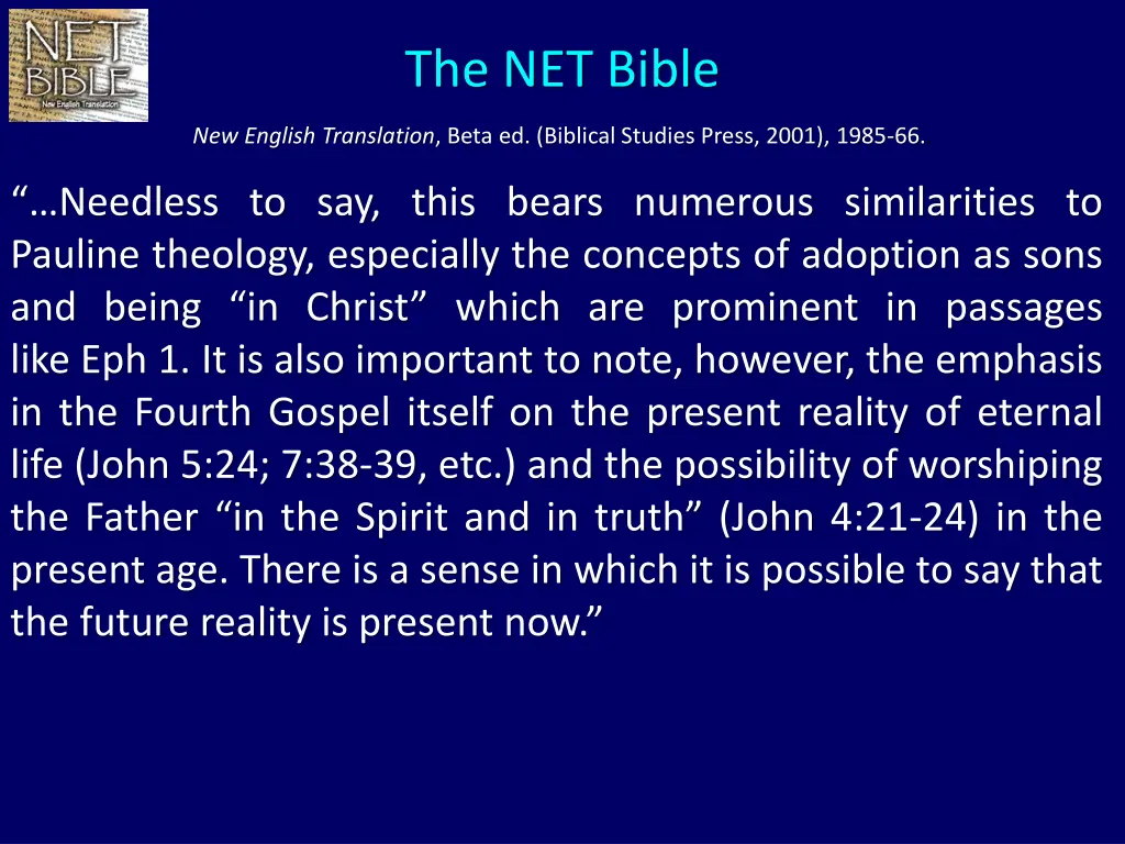 the net bible 1