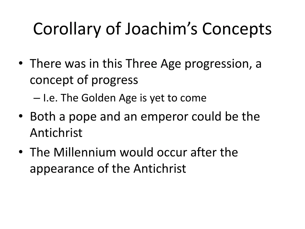 corollary of joachim s concepts