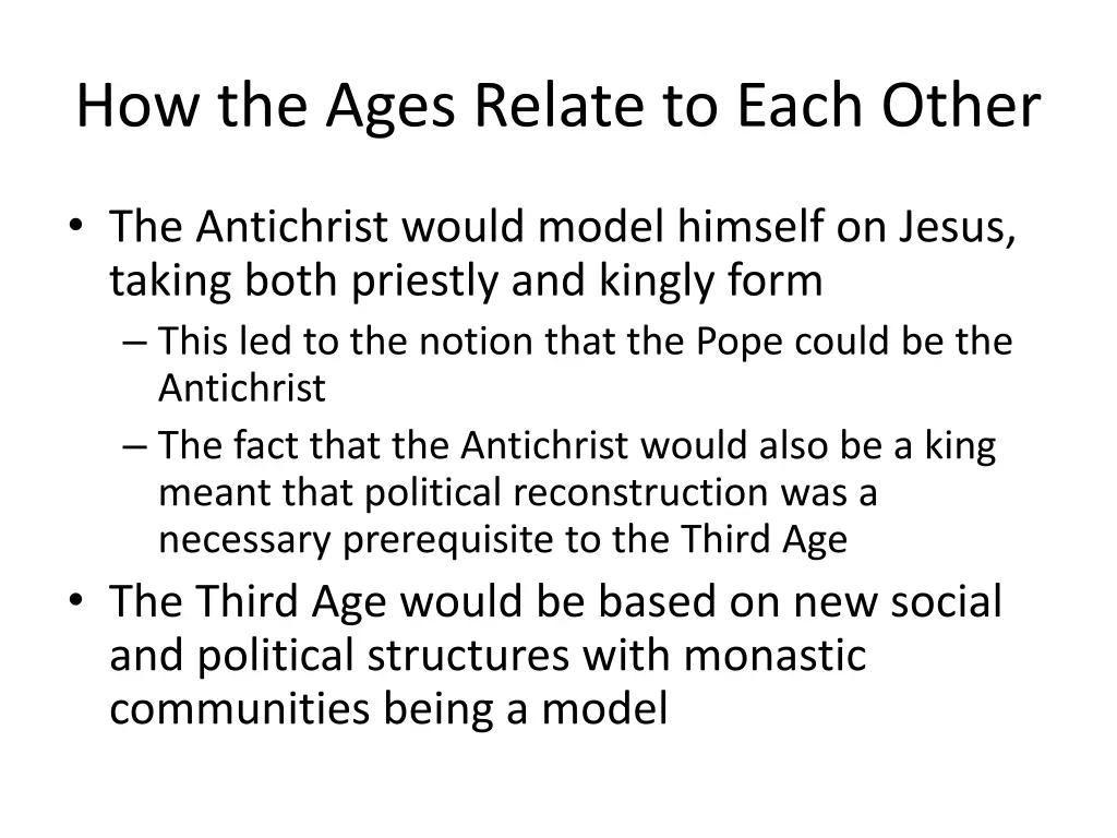 how the ages relate to each other 1