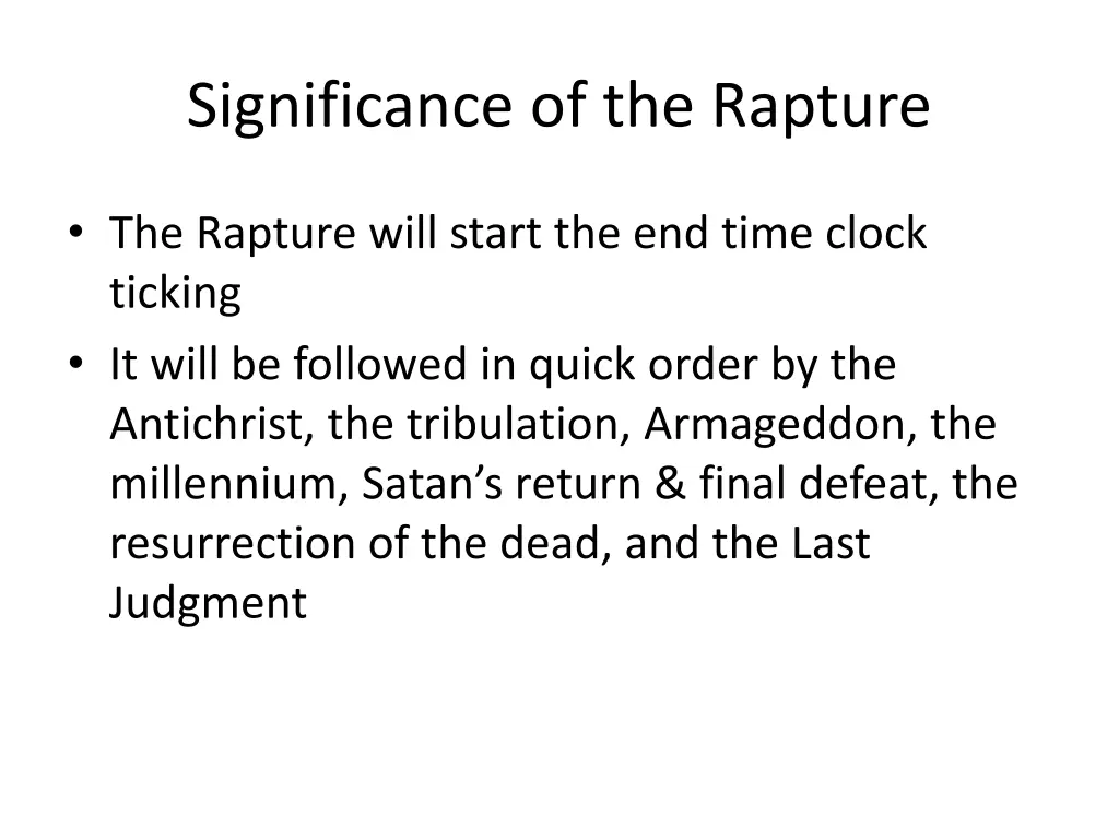 significance of the rapture