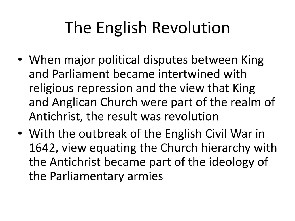 the english revolution