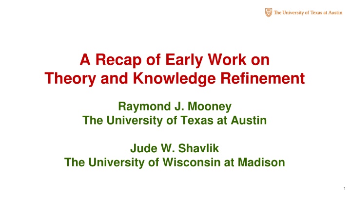 a recap of early work on theory and knowledge