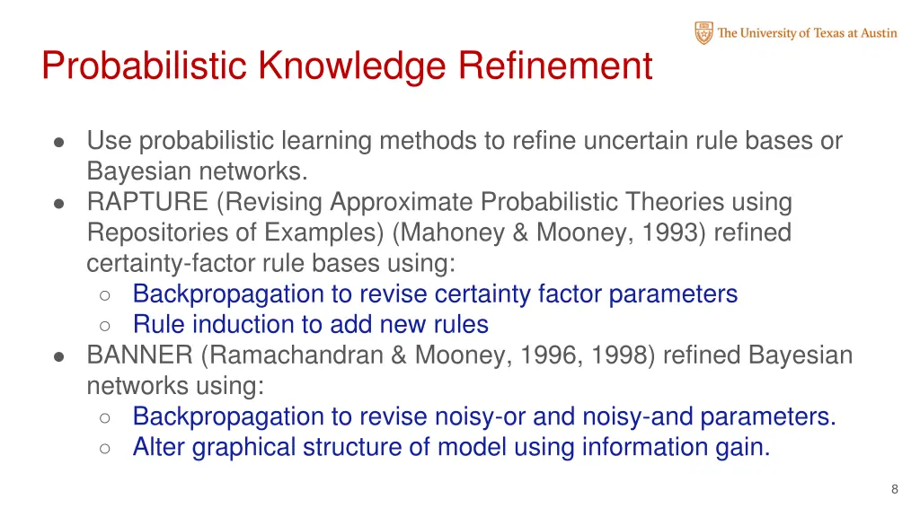 probabilistic knowledge refinement