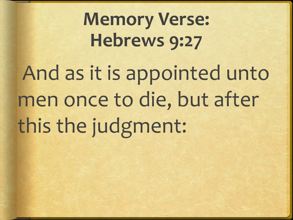 memory verse hebrews 9 27