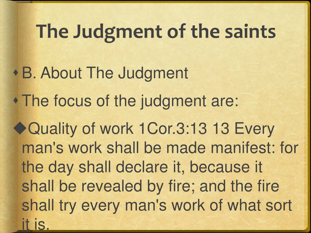 the judgment of the saints 2