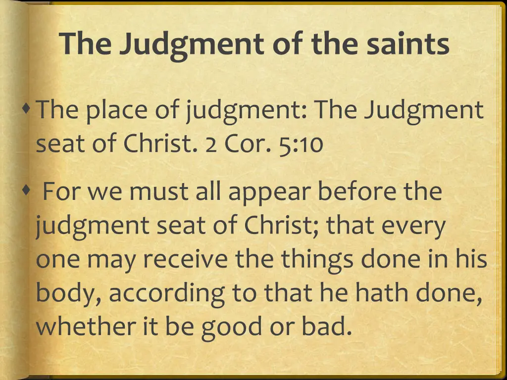 the judgment of the saints 6