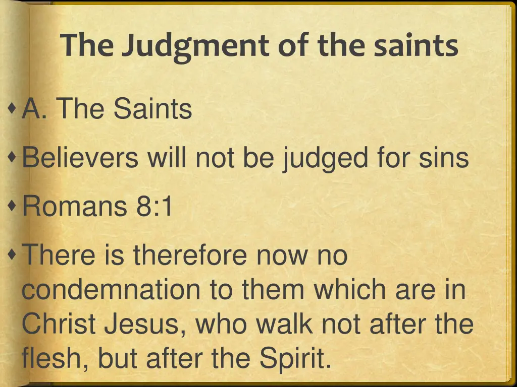 the judgment of the saints