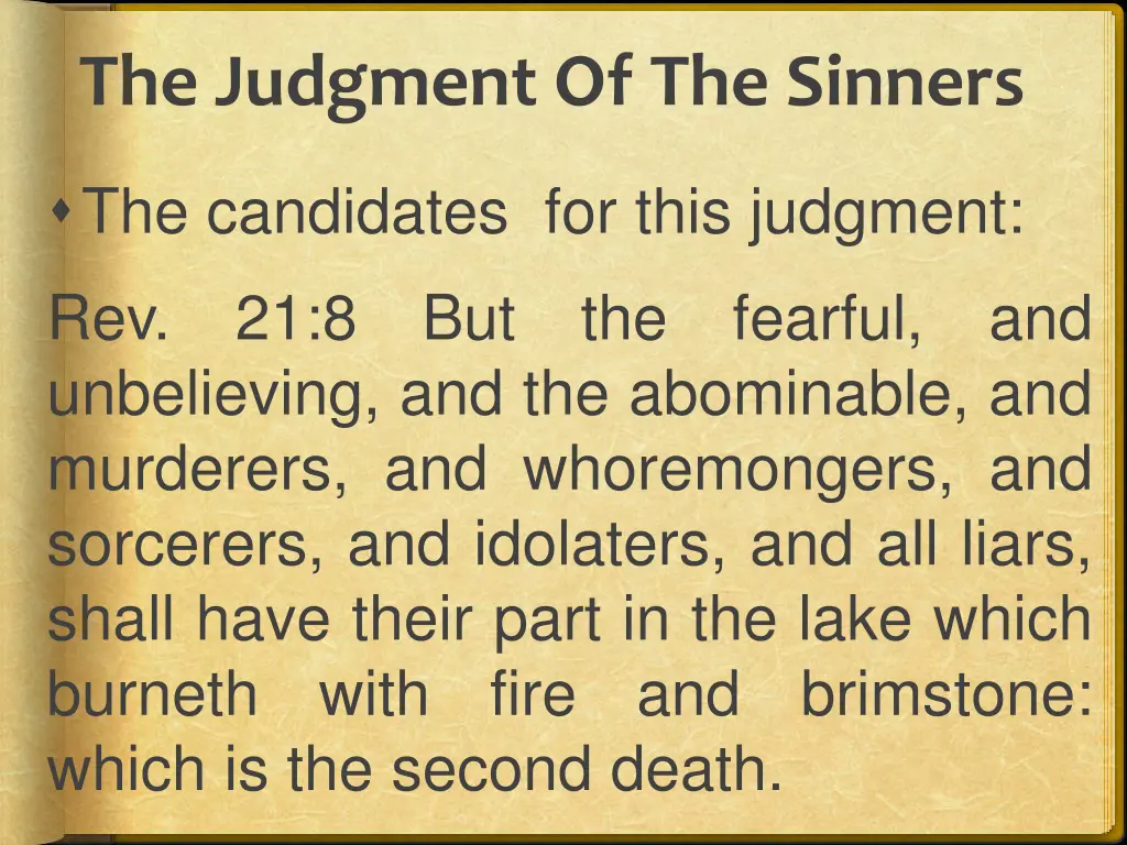 the judgment of the sinners 1