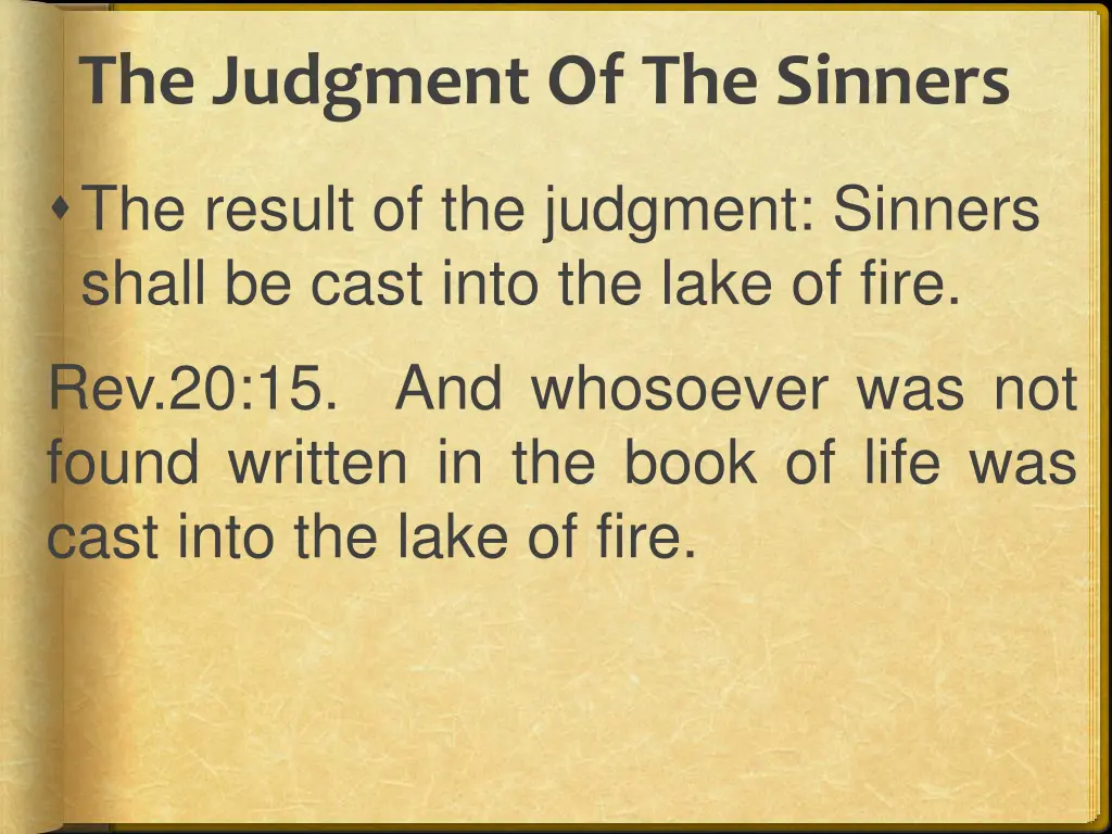 the judgment of the sinners 5