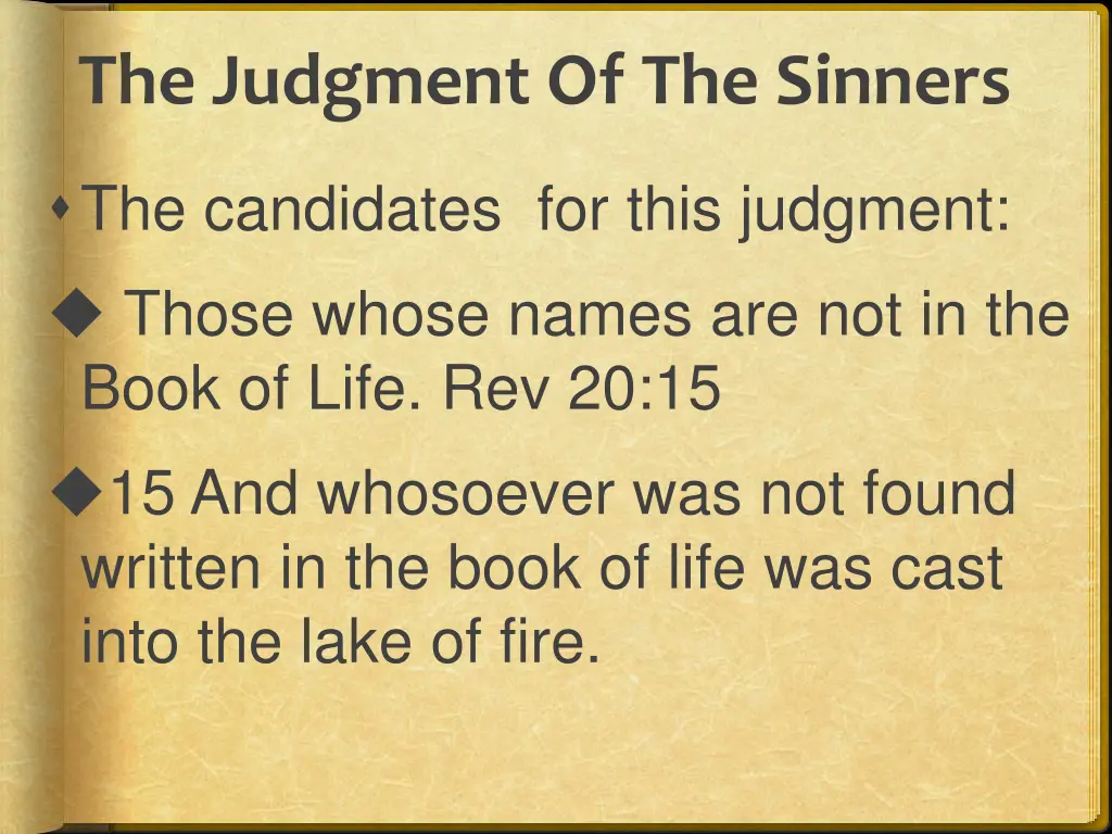 the judgment of the sinners