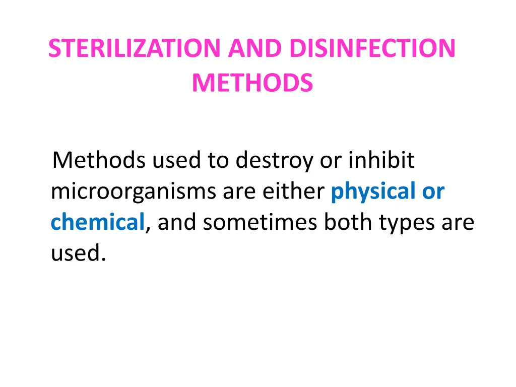 sterilization and disinfection methods