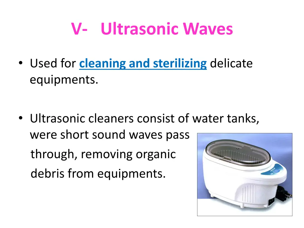 v ultrasonic waves