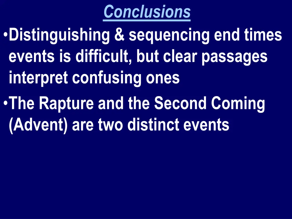 conclusions