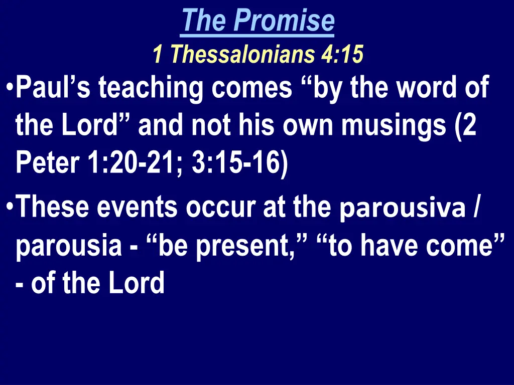 the promise 1 thessalonians 4 15