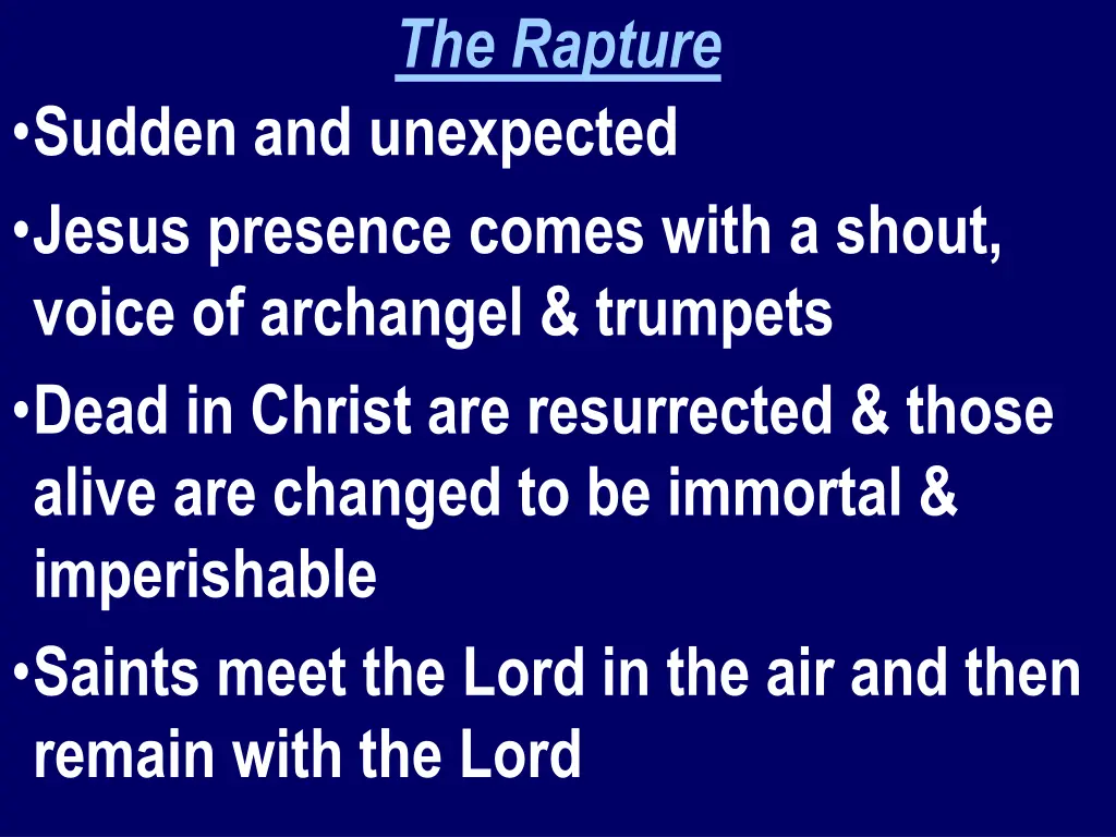 the rapture