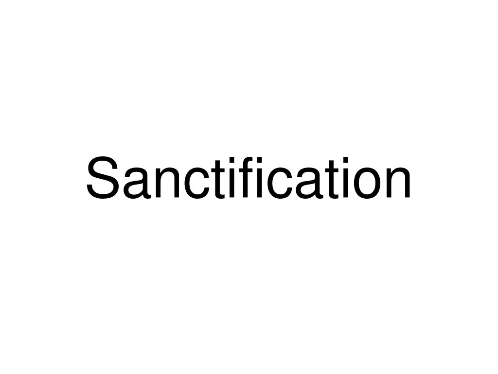 sanctification