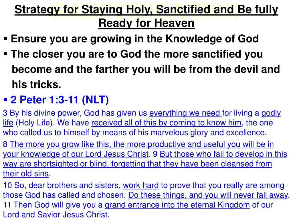 sanctification ready for heaven ensure