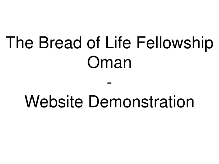 the bread of life fellowship oman website