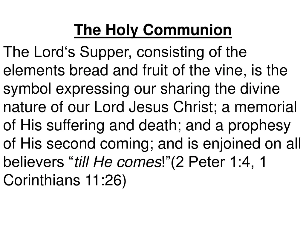 the holy communion the lord s supper consisting